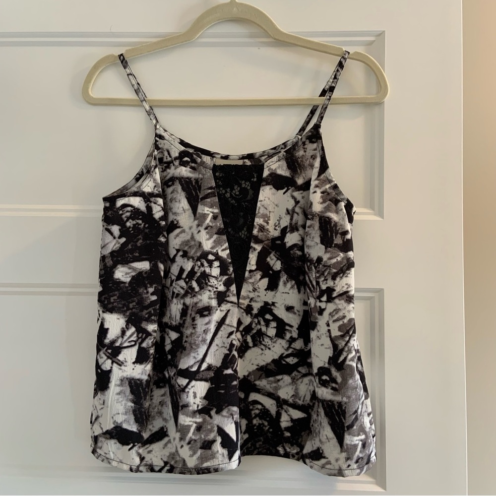 Black and white abstract print cami - Noisy May size XS
